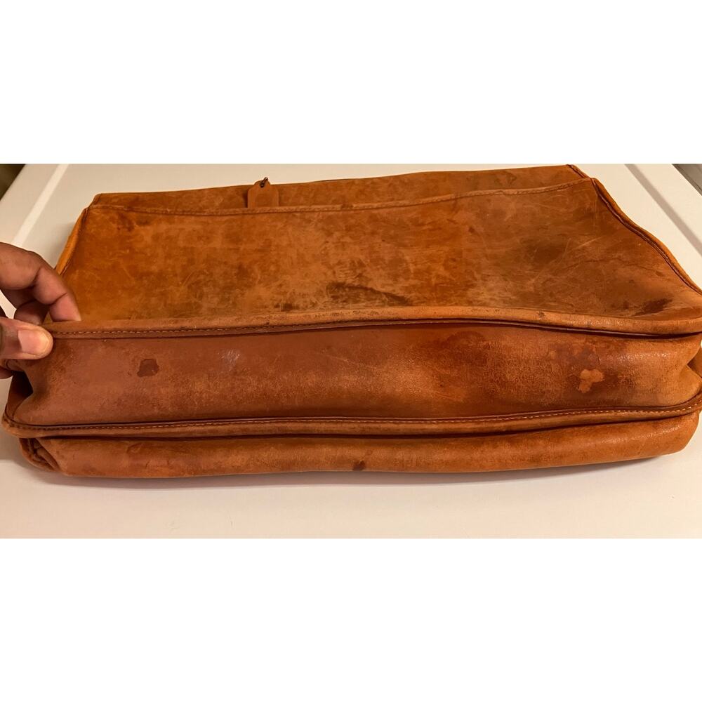 Coach USA Vintage Leather Briefcase Messenger Bag Tan Distressed *Read - Picture 6 of 14